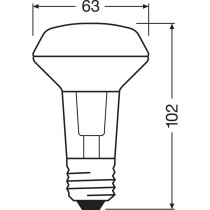 LED žiarovka E27 R63 2,6W  40W 210lm 2700K Warm 36° OSRAM Parathom