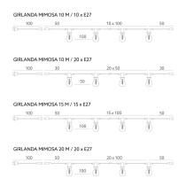 LED girlanda MIMOSA 2 10M 10xE27 IP44