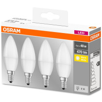 4PAK LED žiarovka E14 B35 5W  40W 470lm 2700K Warm 300° OSRAM Base