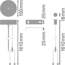 Lanový záves 1500 IndiviLED SUSPENSION KIT pre svietidlá LEDVANCE