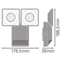 LED reflektor 16W 1500lm 4000K IP55 sivý so senzorom pohybu a súmraku LEDVANCE Pro Spot Endura