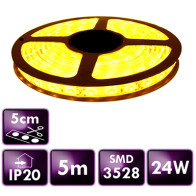 LED pásik - SMD 2835 - 5m - 60LED/m - 4,8W/m - IP20 - žltá