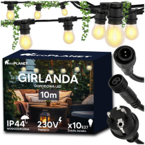 Záhradná girlanda 10m + 11x 1W LED žiarovka