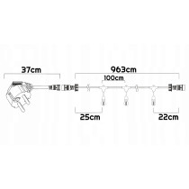 Záhradná girlanda 10m + 11x 1W LED žiarovka