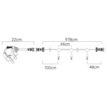 Záhradná girlanda 10m + 20x 1W LED žiarovka