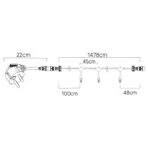 Záhradná girlanda 15m + 31x 1W LED žiarovka