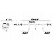 Záhradná girlanda 20m + 21x 1W LED žiarovka