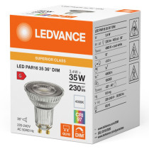 LED GU10 3,4W  35W 230lm 4000lm Neutrálne 36° CRI97 DIMMOVATEĽNÉ LEDVANCE