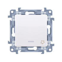 Kontakt Simon - Tlačidlo "zvonček" SIMON10 CD1L.01/11, s orientačným podsvietením LED, radenie č. 1/0, 10AX, biela