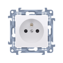Kontakt Simon - Jedno zásuvka SIMON10 CGZ1CZ.01/11, s uzemnením s clonkami, 16A, biela