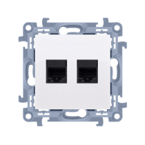 Kontakt Simon - Počítačová zásuvka SIMON10 C52.01/11, dvojitá RJ45 kategórie 5e, biela
