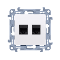 Kontakt Simon - Počítačová zásuvka SIMON10 C52.01/11, dvojitá RJ45 kategórie 5e, biela