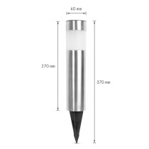 Zapichovací kovový solár - opál , studená biela - 6 x 6 x 27 (+10) cm