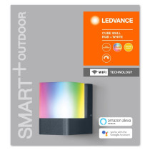 LED INTELLIGENT záhradné nástenné svietidlo 9,5W RGB+W Tmavo šedá SMART+ WiFi CUBE LEDVANCE