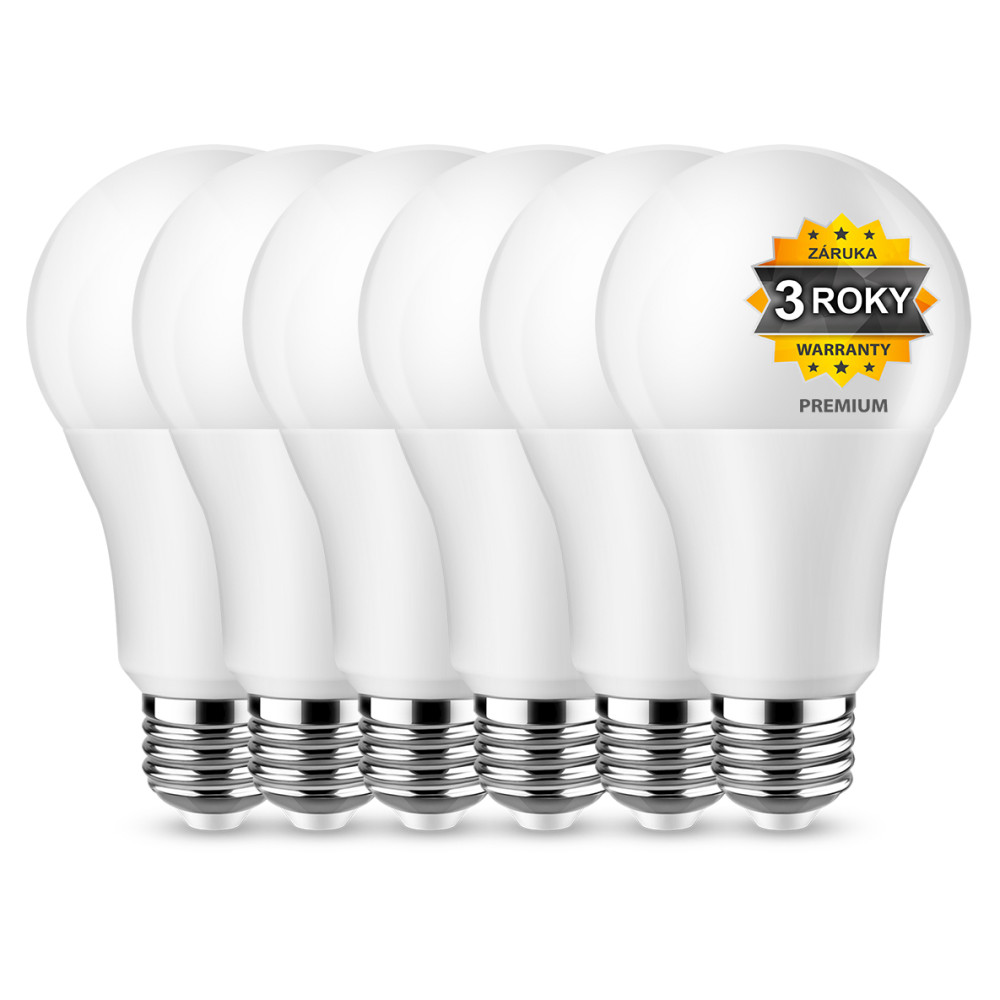 LED žiarovka A60 - E27 - 10W - 800Lm - neutrálna biela - 5+1 zadarmo