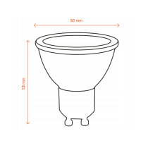LED žiarovka - GU10 - 5W - 38 stupňov - studená biela