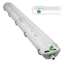 Hermetické svietidlo + 2x LED trubica - T8 - 120cm - 18W - teplá biela - SADA