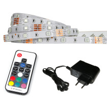 ECOLIGHT LED pásik - RGB - 2,5m - 30LED/m - IP20 - rádiový DIAĽKOVÝ OVLÁDAČ K17 - komplet