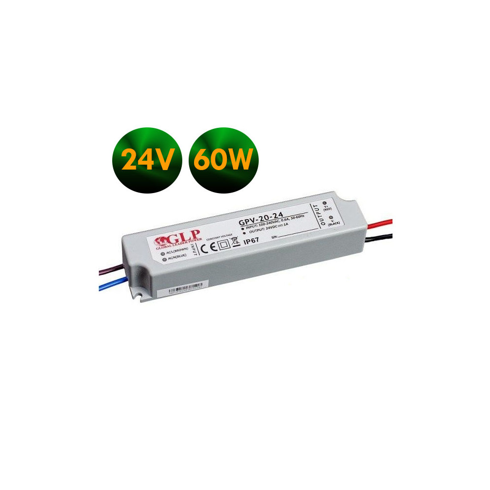 Napájací zdroj pre LED - 2,5A - 60W - 24V DC - IP67