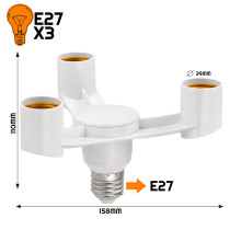 Redukcia pre LED E27 - 3xE27 široká