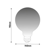 LED žiarovka G95 - E27 - 4W - FILAMENT - dymová - teplá biela