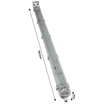 Svietidlo pre LED trubice BRGTRU080 - T8 - 1 x 150cm - 230V - IP65 - ver2