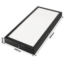 ECOLIGHT Prisadený LED panel 24W čierny 60x30cm