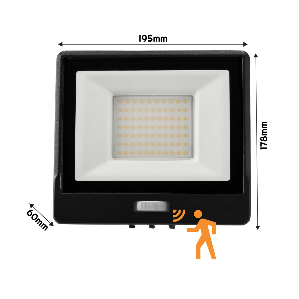 LED reflektor MASTER - 50W - IP65 - PIR - neutrálna biela