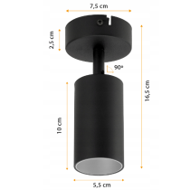 LED stropné svietidlo VIKI SILVER - 1xGU10 - čierne