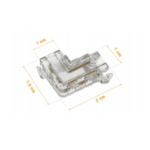 L-uholníkový konektor pre 8mm pásky LED 2 PIN