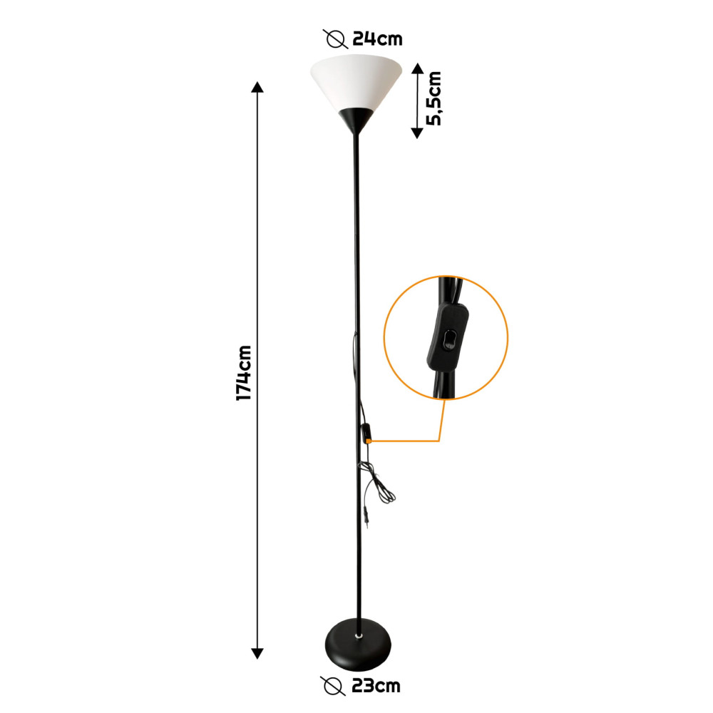 LED stojacia lampa Valletta 1xE27