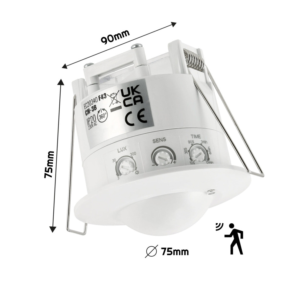 Zapustený mikrovlnný pohybový senzor 180 ° / 360 ° 600W