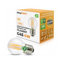 LED žiarovka - E27 - G45 - 4W - 340Lm - filament - teplá biela