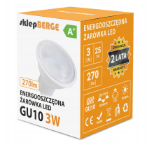 LED žiarovka - GU10 - 3W - 240Lm - teplá biela