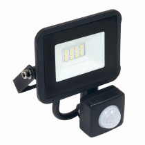 LED reflektor IVO so snímačom PIR - 10W - IP65 - 850Lm - teplá biela - 3000K