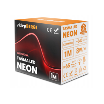 LED pásik NEON - 230V - 1m - 8W/m - IP68 - vodotesný - červený