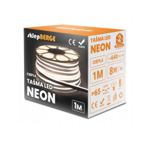 LED pásik NEON - 230V - 1m - 8W/m - IP68 - vodotesný - teplá biela