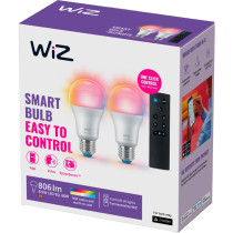 2x LED žiarovka E27 A60 8,5W  60W 2200-6500K + RGB + diaľkové ovládanie SMART WiFi WiZ