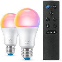 2x LED žiarovka E27 A60 8,5W  60W 2200-6500K + RGB + diaľkové ovládanie SMART WiFi WiZ