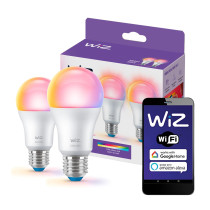 2x LED žiarovka E27 A60 8,5W  60W 2200-6500K + RGB SMART WiFi WiZ