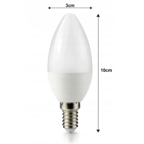 6x LED žiarovka E14 sviečka 8W 700lm - studená biela