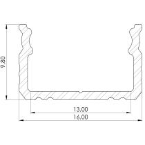 Hliníkový LED profil 9,8mm - 1m + difúzor z mliečneho skla