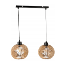 Stropné LED svietidlo LOFT 2xE27 - WOOD - čierne