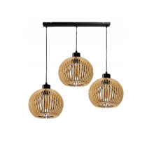 Stropné LED svietidlo LOFT 3xE27 - WOOD - čierne