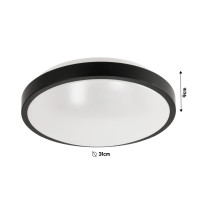 LED stropné svietidlo 2xE27 guľatá čierna + 2x E27 10W neutrálna biela