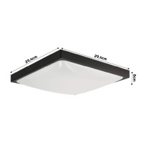 LED stropné svietidlo 2xE27 štvorcové čierne + 2x E27 10W neutrálna biela žiarovka