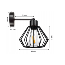 Nástenná lampa - kinkiet - E27 - BRYLANT - čierna