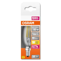 LED žiarovka E14 B35 5,5W  60W 806lm 2700K Warm 300° Filament OSRAM SUPERSTAR Dimmable