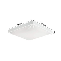 LED stropné svietidlo 2xE27 štvorcové biele + 2x E27 10W neutrálna biela žiarovka