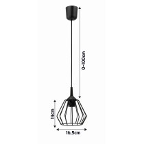 Lustrová závesná lampa BRYLANT - čierna - E27